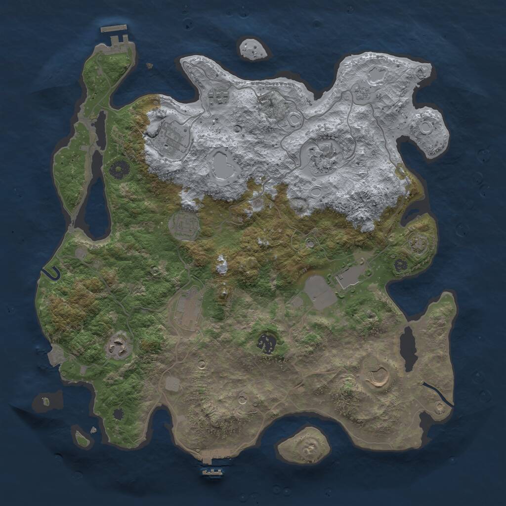 Rust Map: Procedural Map, Size: 3900, Seed: 234324234, 15 Monuments