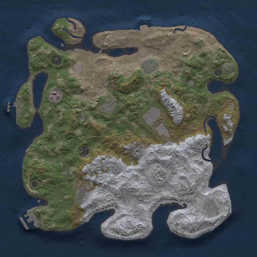 Rust Map: Procedural Map, Size: 3750, Seed: 1139716844, 16 Monuments