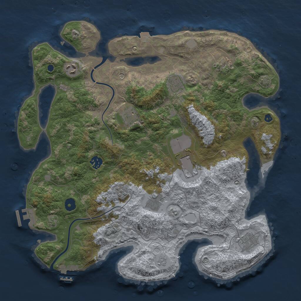Rust Map: Procedural Map, Size: 3750, Seed: 1139716844, 15 Monuments