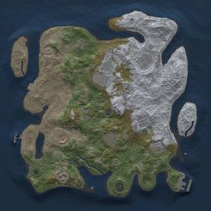 Thumbnail Rust Map: Procedural Map, Size: 3500, Seed: 1280975440, 14 Monuments