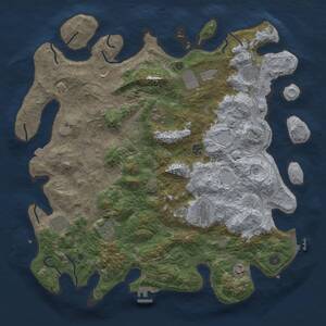 Thumbnail Rust Map: Procedural Map, Size: 4500, Seed: 447781, 17 Monuments