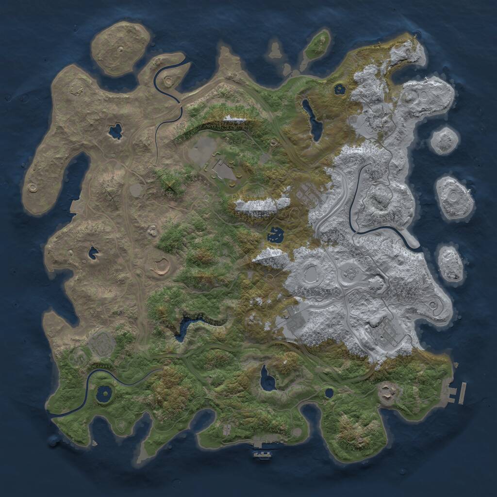 Rust Map: Procedural Map, Size: 4500, Seed: 447781, 15 Monuments