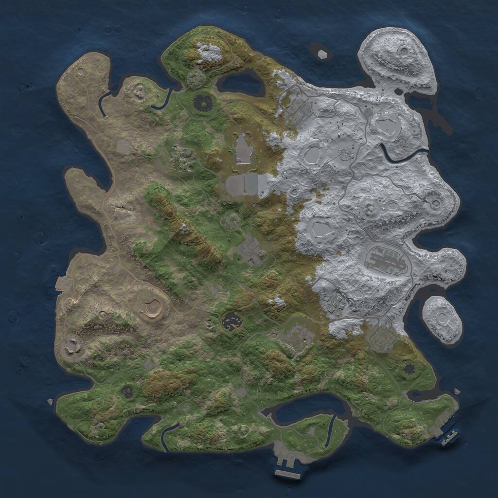 Rust Map: Procedural Map, Size: 4000, Seed: 511935388, 17 Monuments