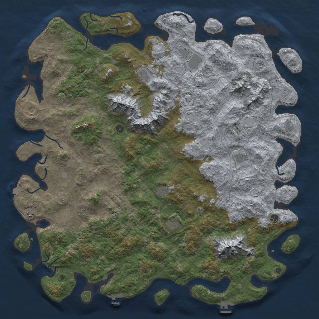 Rust Map: Procedural Map, Size: 6000, Seed: 1416143577, 17 Monuments