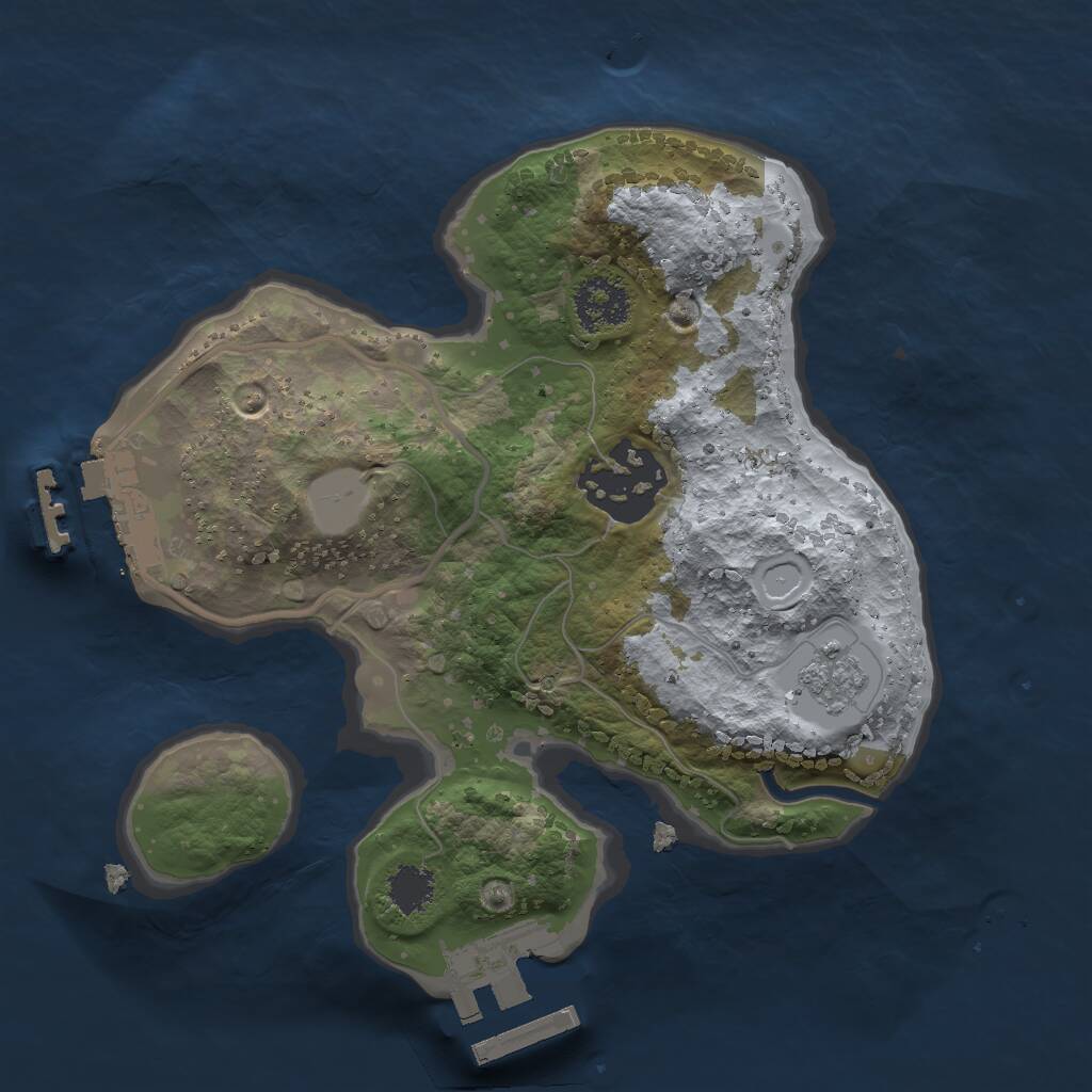 Rust Map: Procedural Map, Size: 2000, Seed: 5998, 5 Monuments