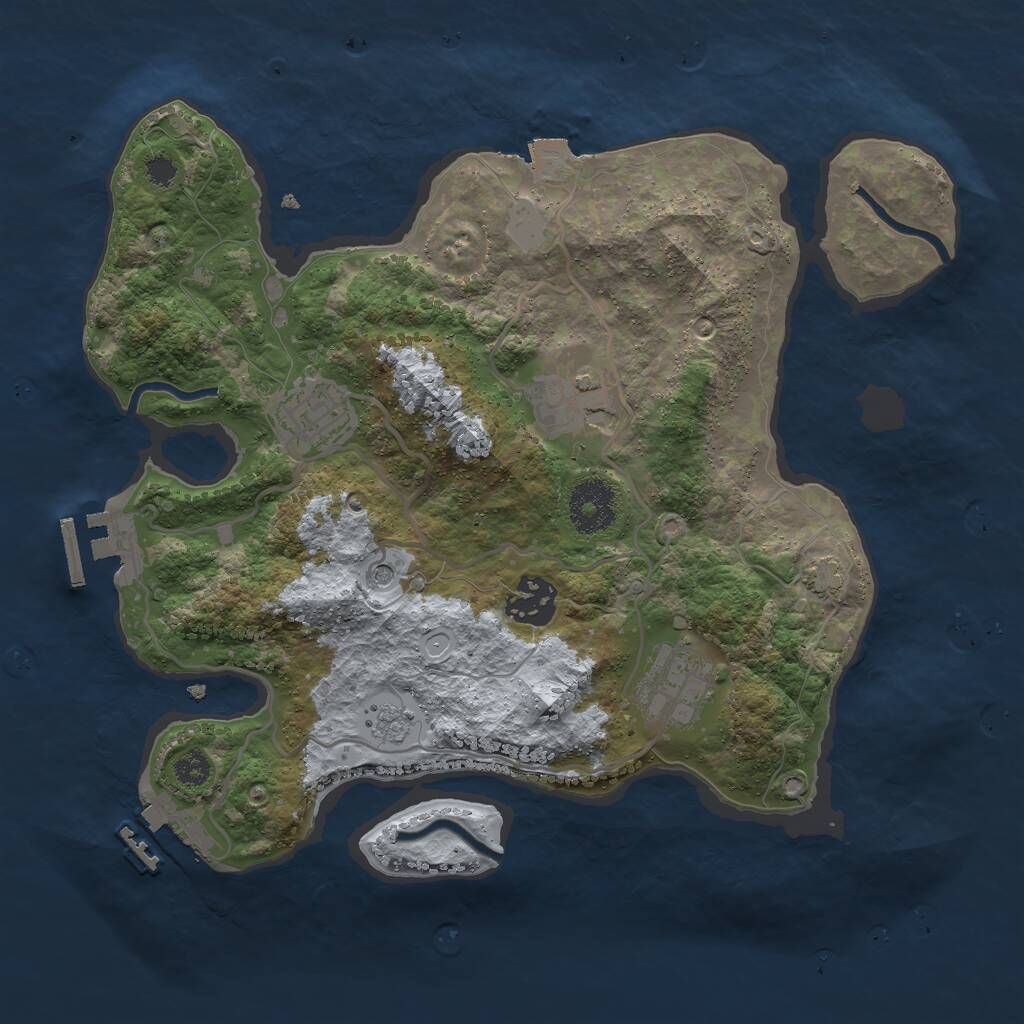 Rust Map: Procedural Map, Size: 3000, Seed: 547517546, 10 Monuments