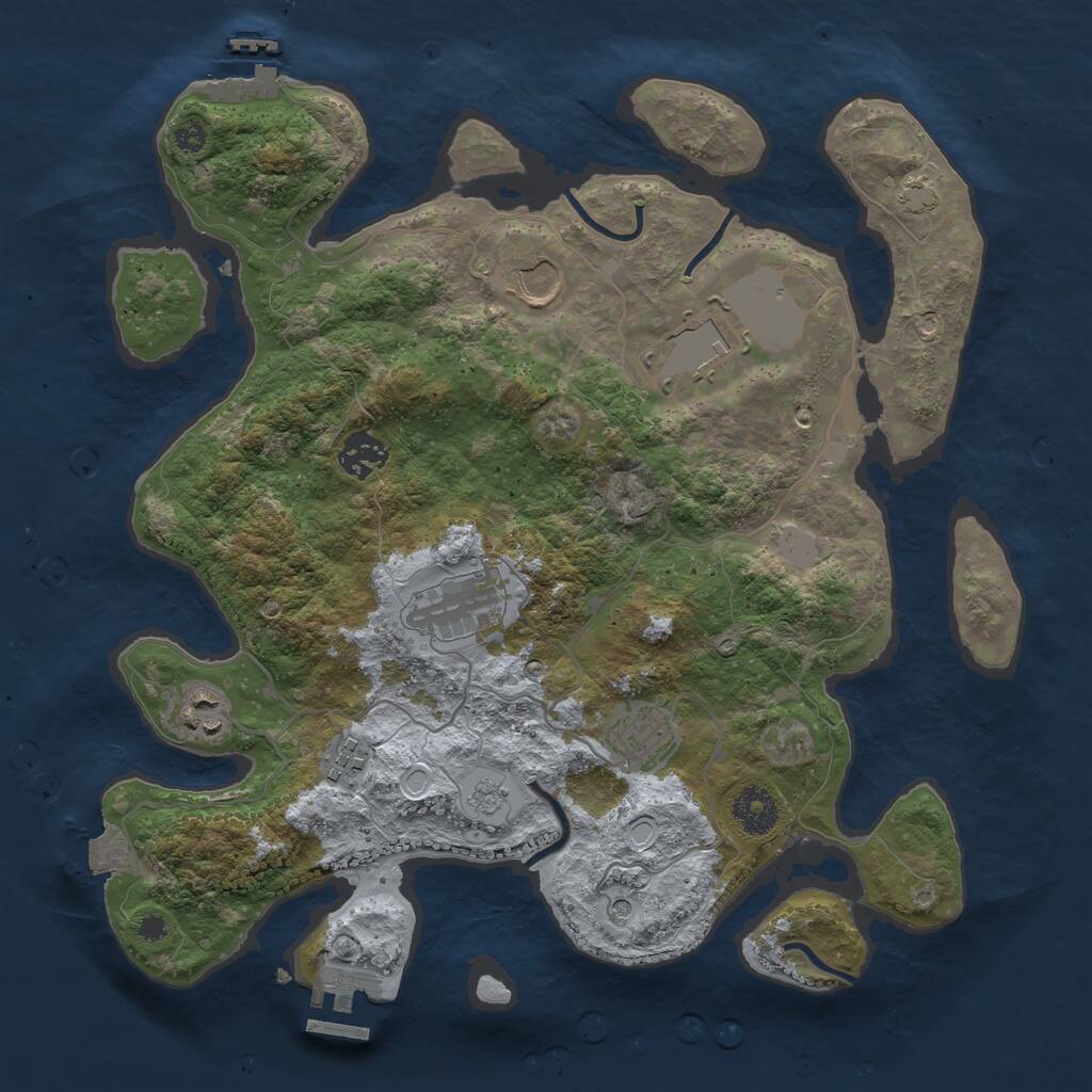 Rust Map: Procedural Map, Size: 3500, Seed: 1754944904, 13 Monuments