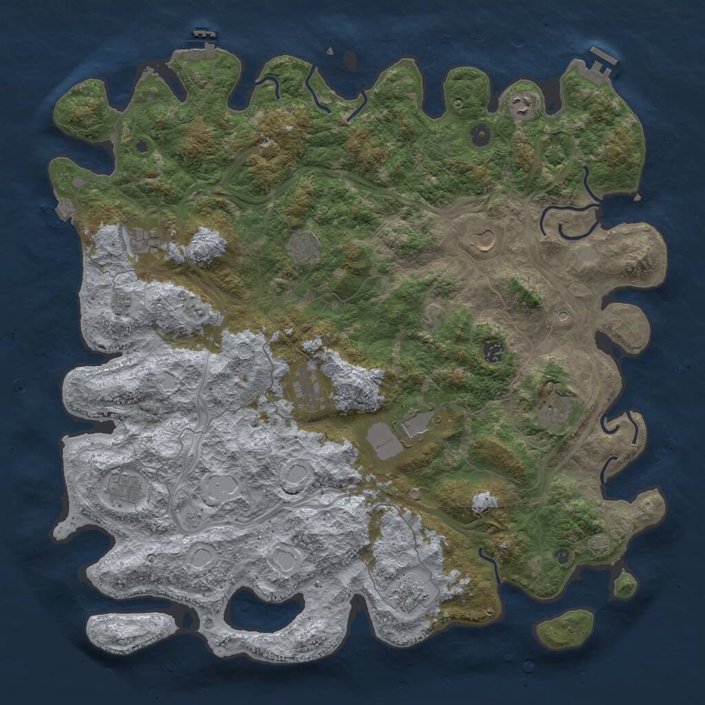 Rust Map: Procedural Map, Size: 4900, Seed: 1979404506, 17 Monuments