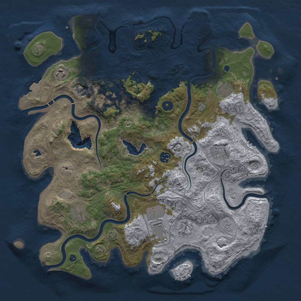Rust Map: Procedural Map, Size: 4250, Seed: 1949197370, 14 Monuments