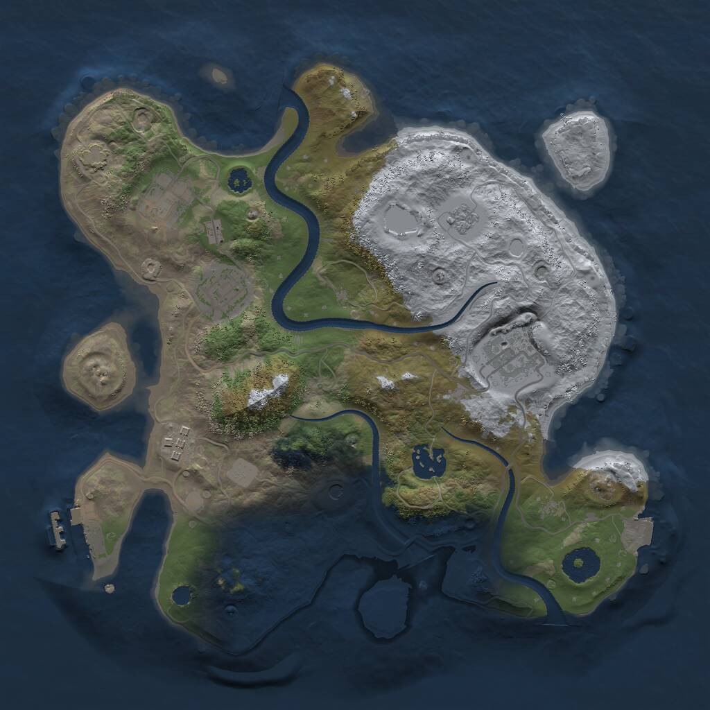 Rust Map: Procedural Map, Size: 3000, Seed: 1416143577, 10 Monuments