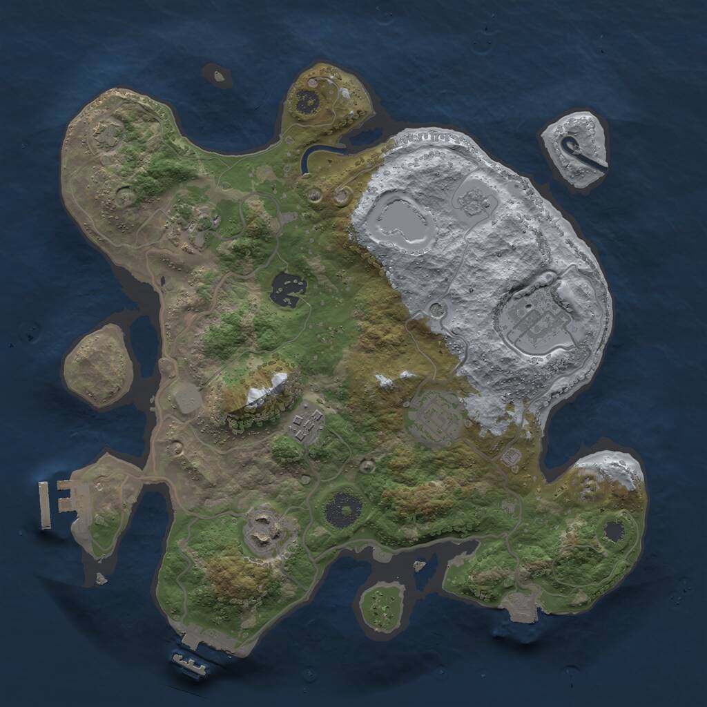 Rust Map: Procedural Map, Size: 3000, Seed: 1416143577, 12 Monuments