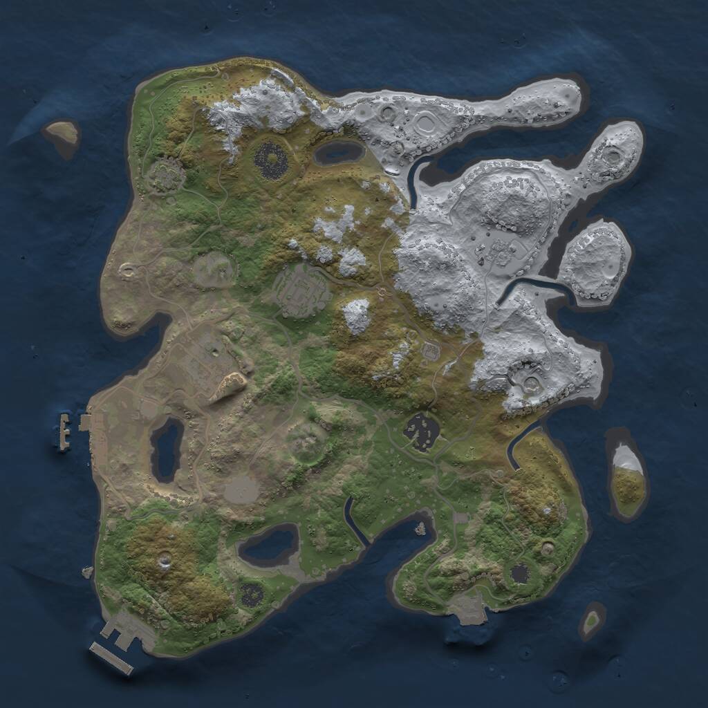 Rust Map: Procedural Map, Size: 3000, Seed: 699, 9 Monuments