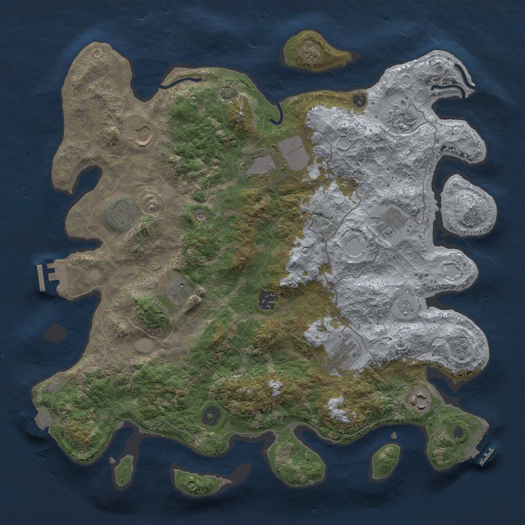 Rust Map: Procedural Map, Size: 4000, Seed: 1452272353, 16 Monuments