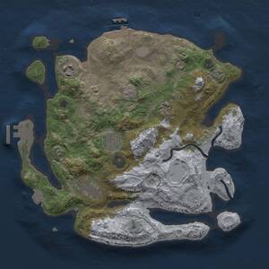 Thumbnail Rust Map: Procedural Map, Size: 3000, Seed: 265761666, 11 Monuments