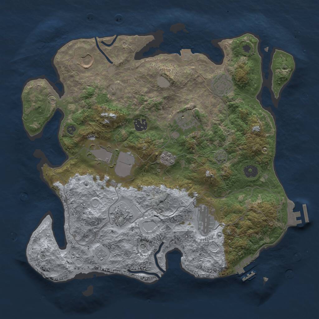 Rust Map: Procedural Map, Size: 3500, Seed: 566053509, 14 Monuments