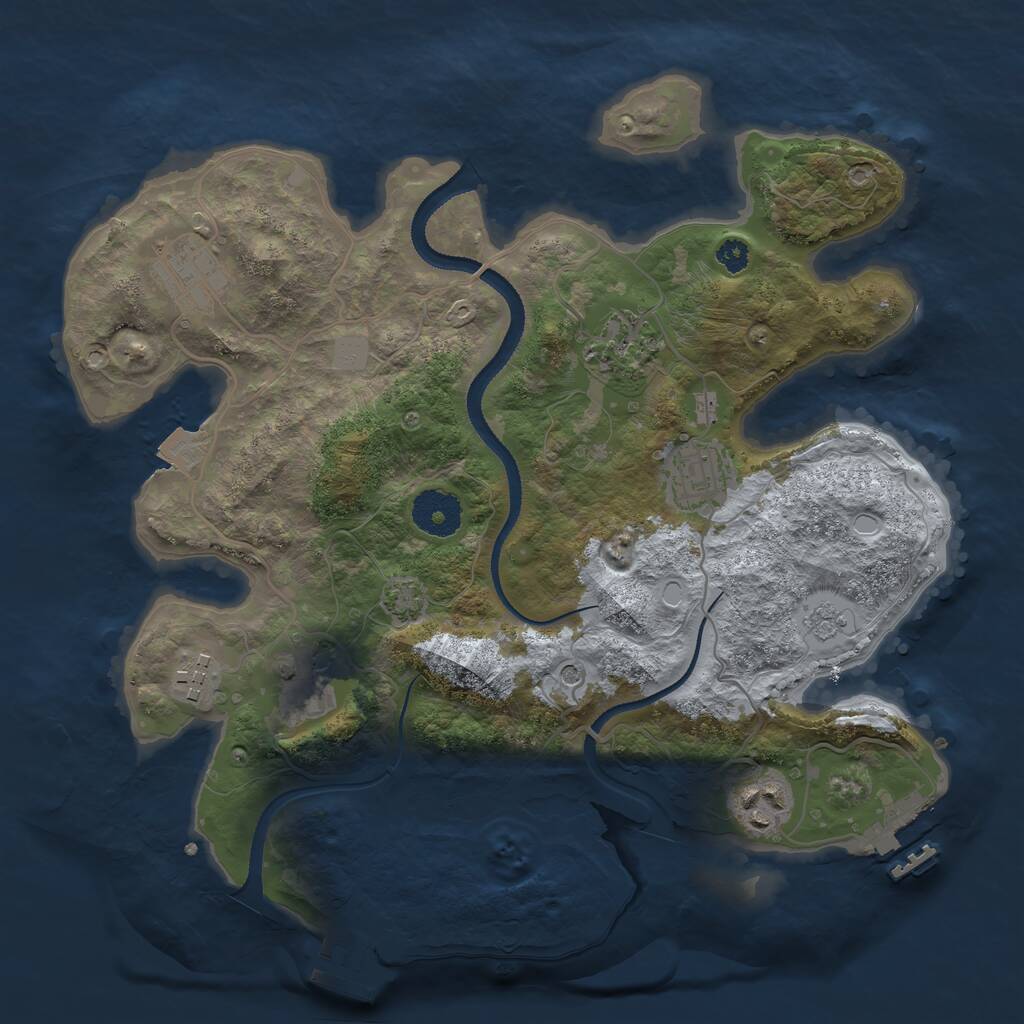 Rust Map: Procedural Map, Size: 3200, Seed: 872468974, 12 Monuments