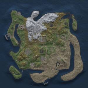 Thumbnail Rust Map: Procedural Map, Size: 3300, Seed: 21454235, 13 Monuments