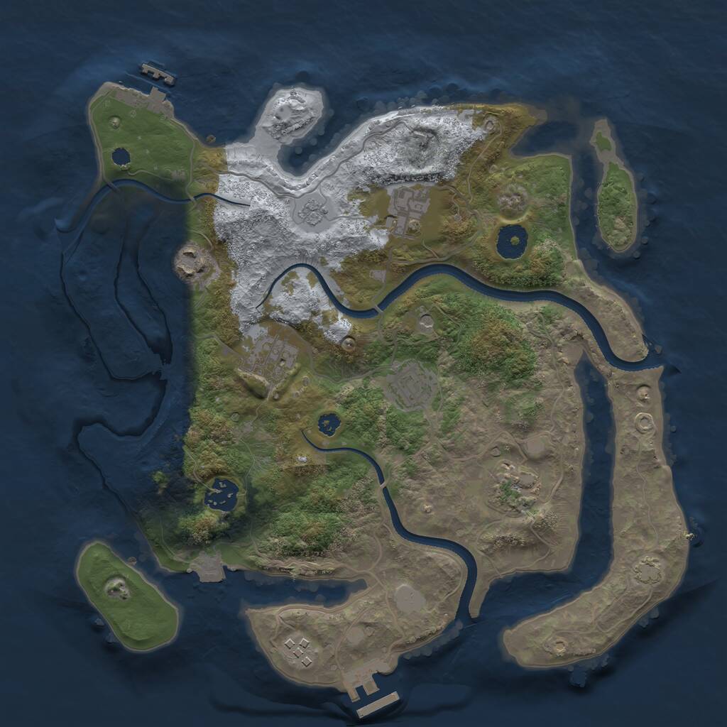 Rust Map: Procedural Map, Size: 3300, Seed: 21454235, 13 Monuments