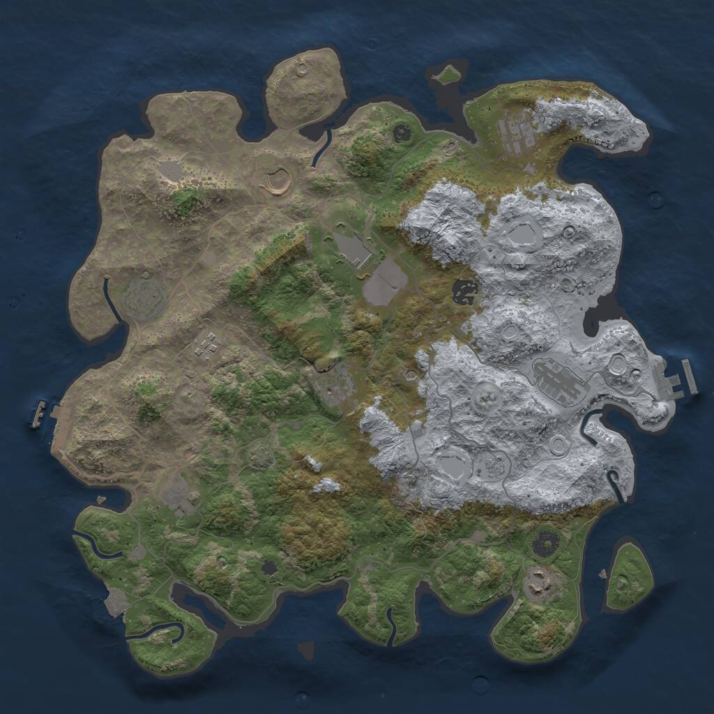 Rust Map: Procedural Map, Size: 4000, Seed: 892526974, 16 Monuments