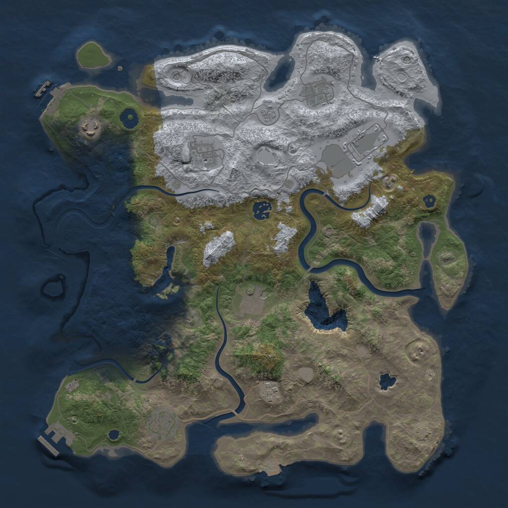 Rust Map: Procedural Map, Size: 4000, Seed: 6699, 14 Monuments