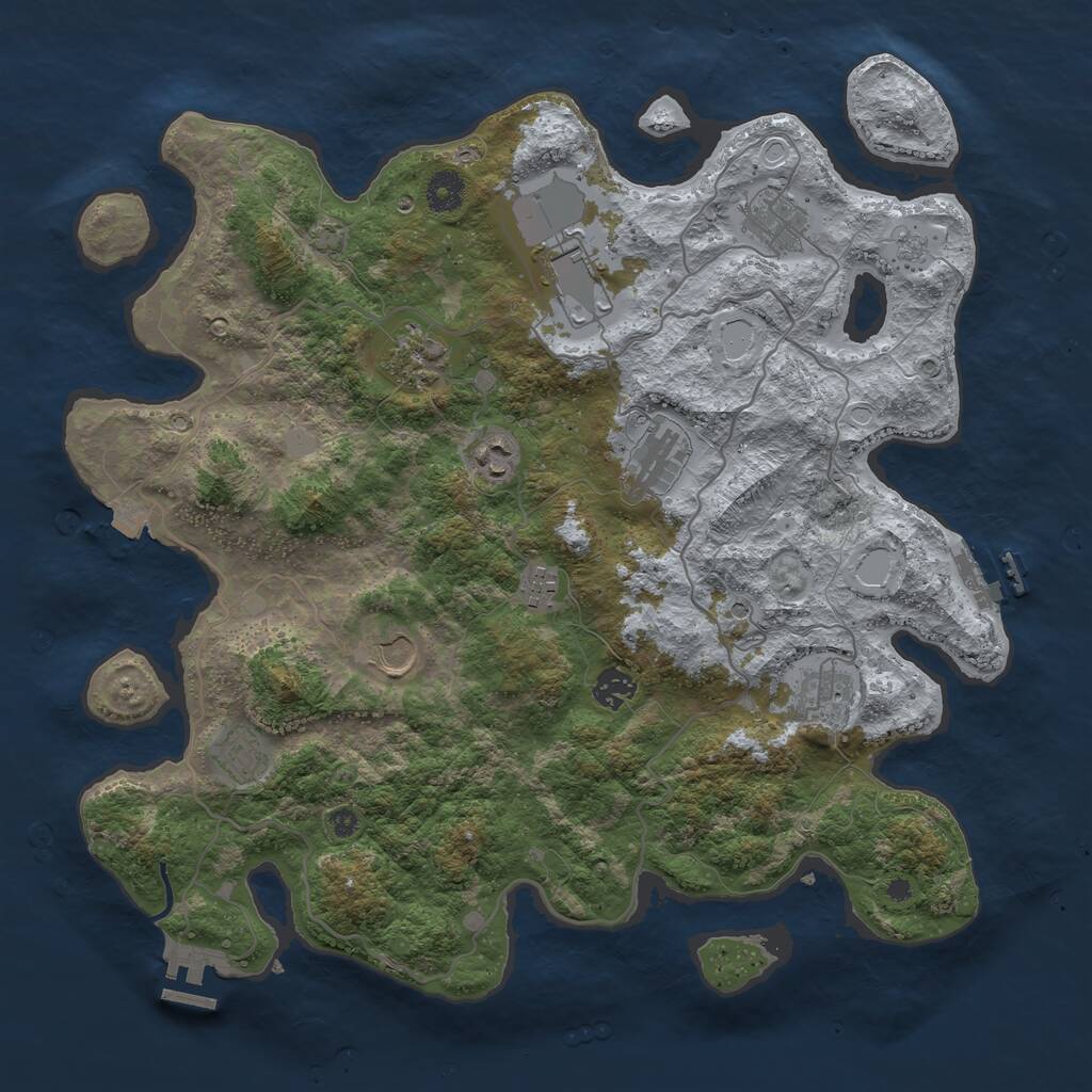 Rust Map: Procedural Map, Size: 4000, Seed: 2009027045, 16 Monuments