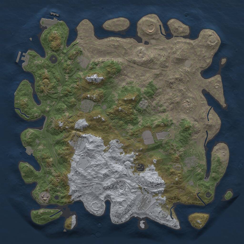 Rust Map: Procedural Map, Size: 4500, Seed: 169824582, 17 Monuments