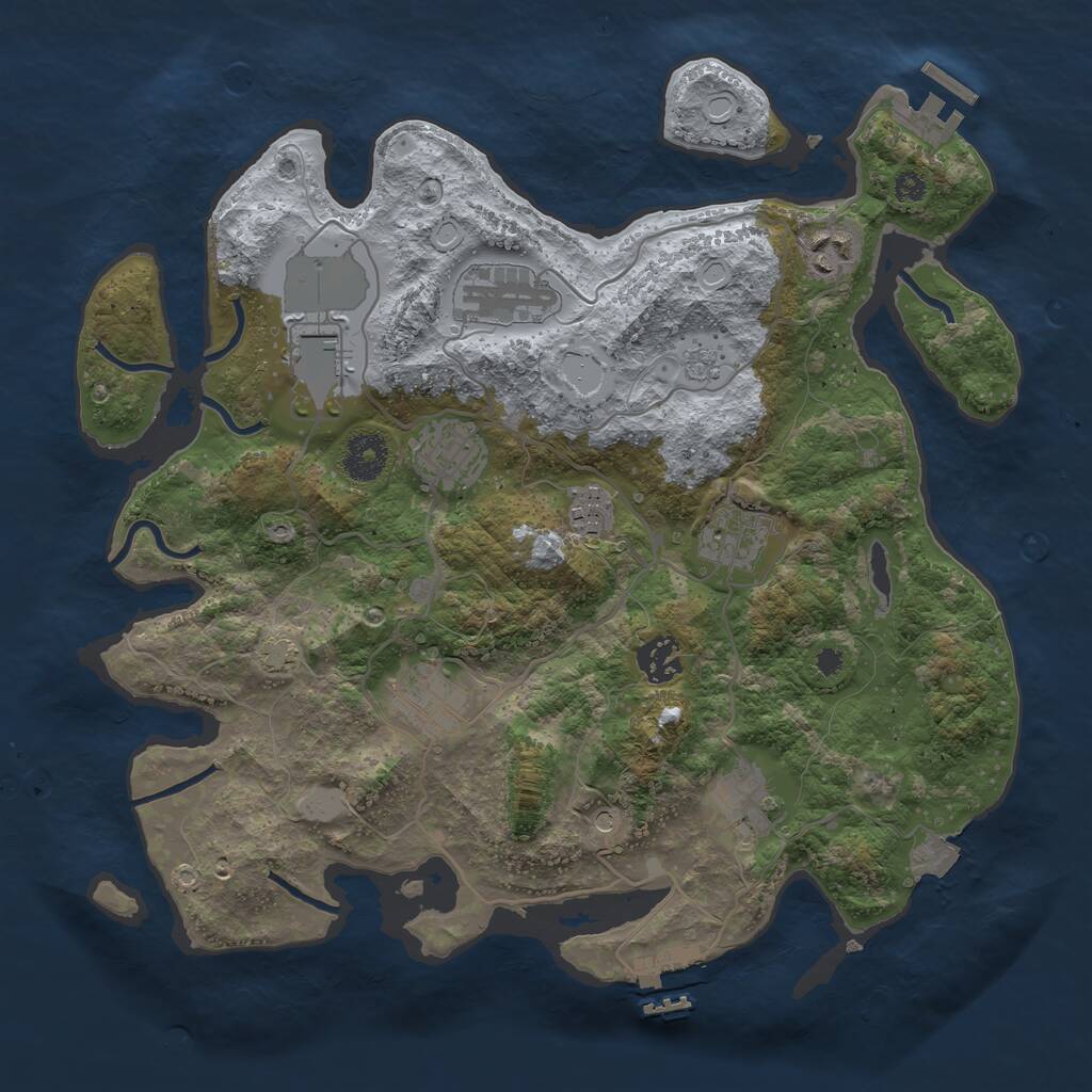 Rust Map: Procedural Map, Size: 3500, Seed: 76929835, 15 Monuments