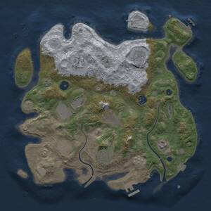 Thumbnail Rust Map: Procedural Map, Size: 3500, Seed: 76929835, 15 Monuments