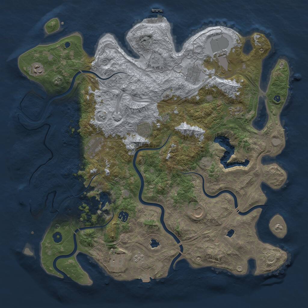 Rust Map: Procedural Map, Size: 4500, Seed: 545018842, 16 Monuments