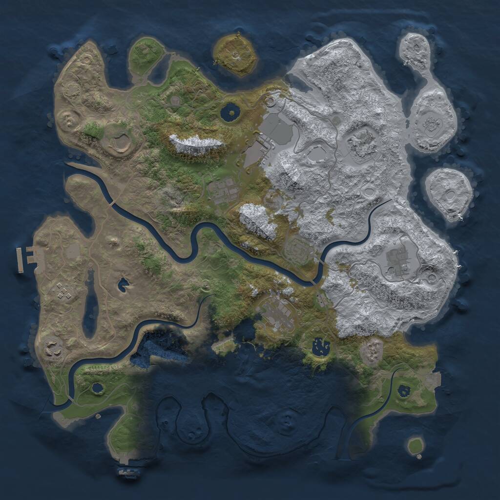 Rust Map: Procedural Map, Size: 4000, Seed: 40024050, 16 Monuments