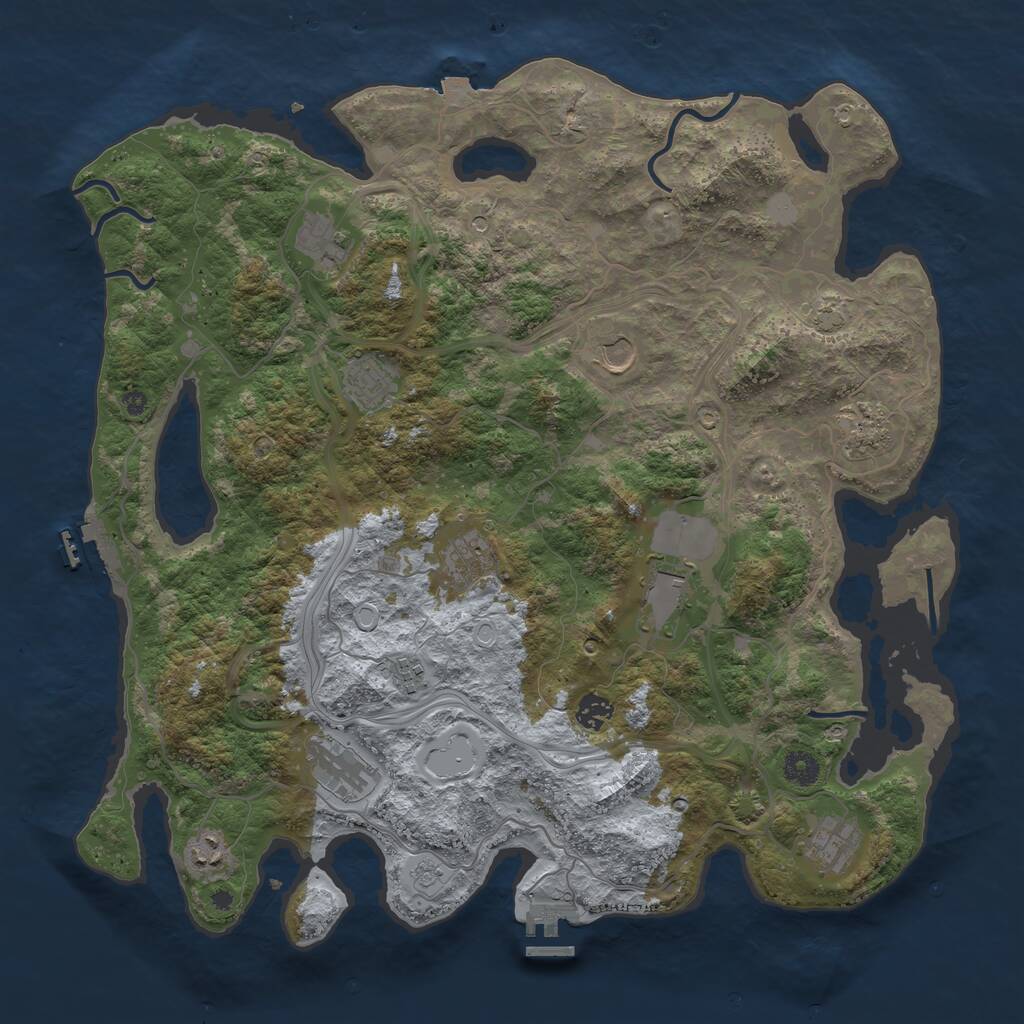 Rust Map: Procedural Map, Size: 4250, Seed: 278833747, 17 Monuments