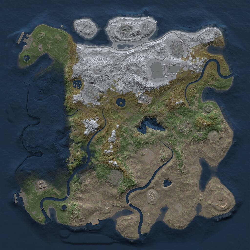 Rust Map: Procedural Map, Size: 4020, Seed: 1984957016, 18 Monuments