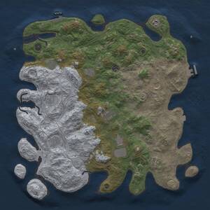 Thumbnail Rust Map: Procedural Map, Size: 4500, Seed: 1347665095, 17 Monuments