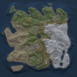 Thumbnail Rust Map: Procedural Map, Size: 3500, Seed: 1141862511, 14 Monuments