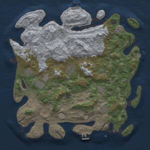 Thumbnail Rust Map: Procedural Map, Size: 4250, Seed: 1034881497, 17 Monuments