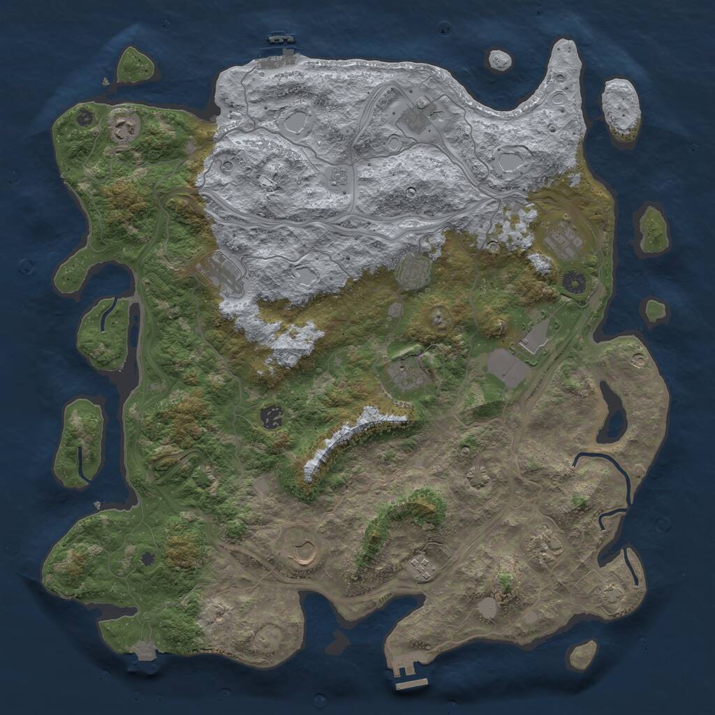 Rust Map: Procedural Map, Size: 4500, Seed: 8934383, 17 Monuments