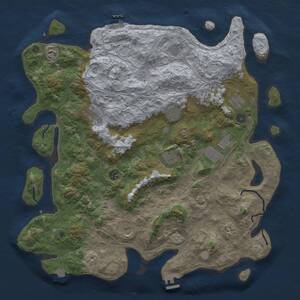 Thumbnail Rust Map: Procedural Map, Size: 4500, Seed: 8934383, 17 Monuments