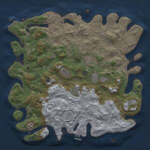 Thumbnail Rust Map: Procedural Map, Size: 4500, Seed: 243298211, 17 Monuments