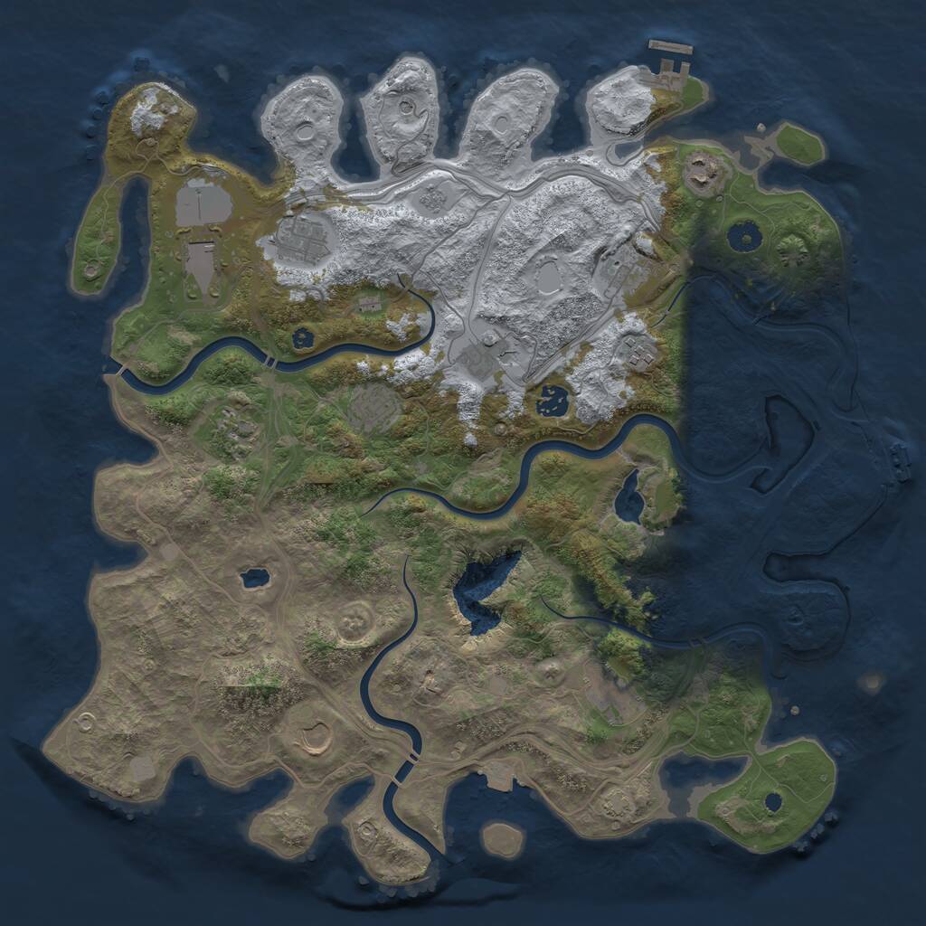 Rust Map: Procedural Map, Size: 4250, Seed: 1292857420, 17 Monuments