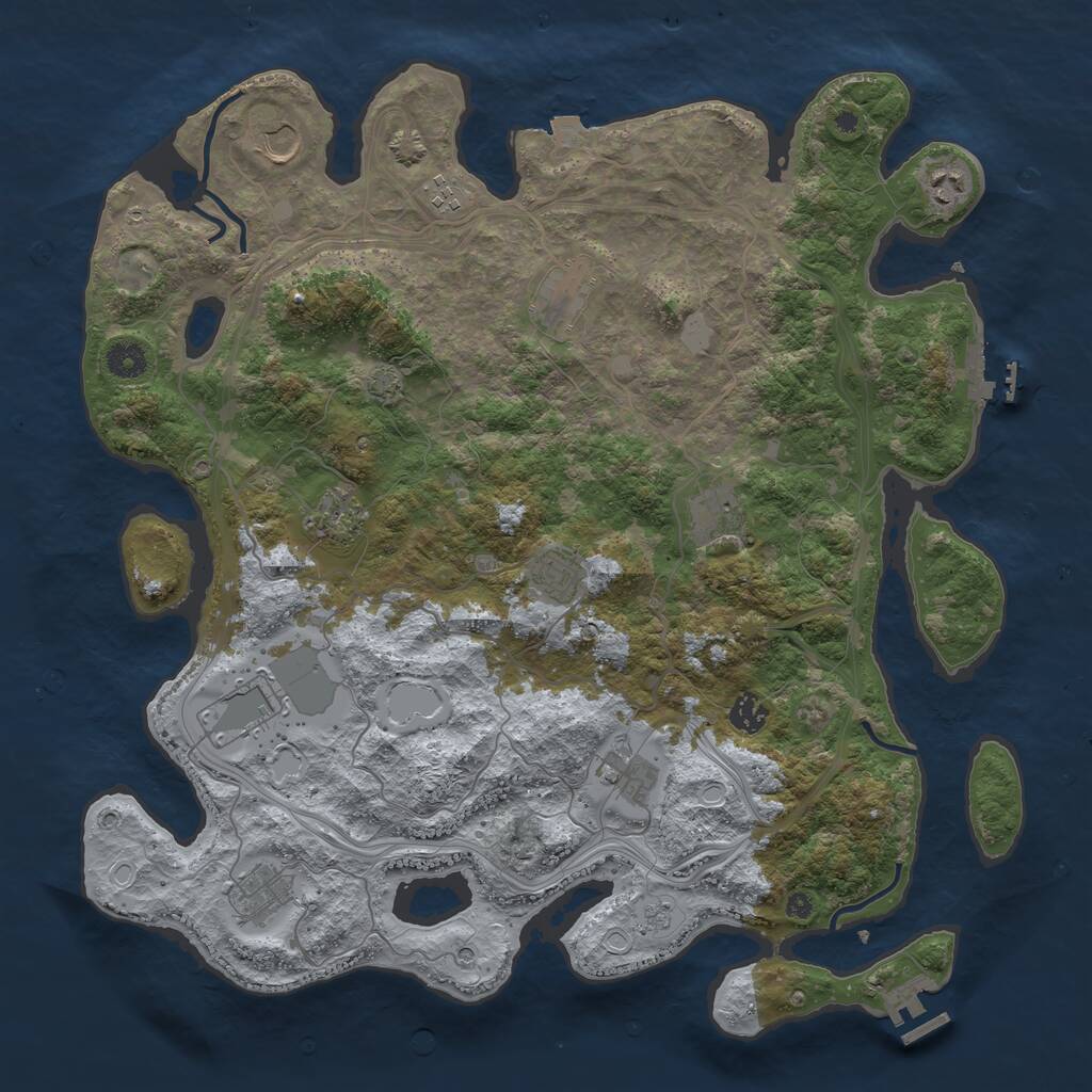 Rust Map: Procedural Map, Size: 4250, Seed: 23115, 17 Monuments