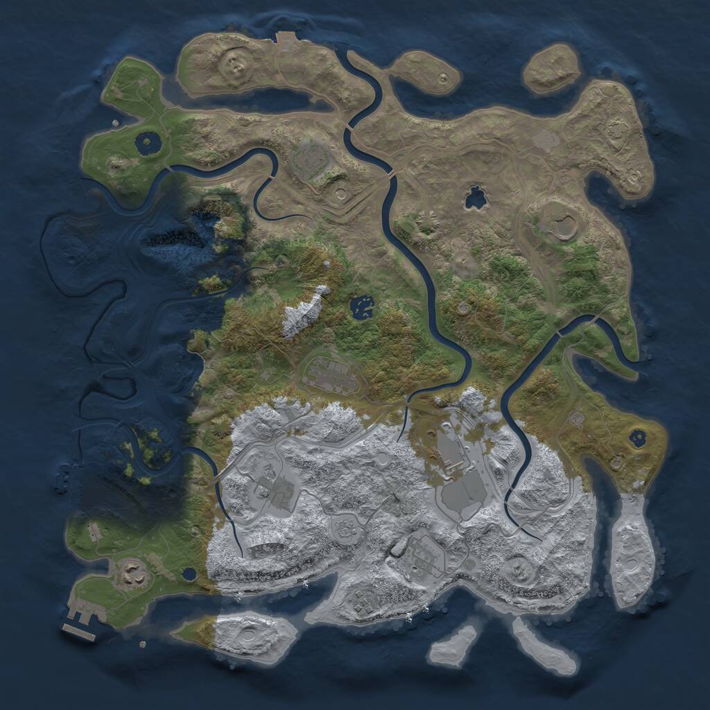 Rust Map: Procedural Map, Size: 4250, Seed: 1323157914, 15 Monuments