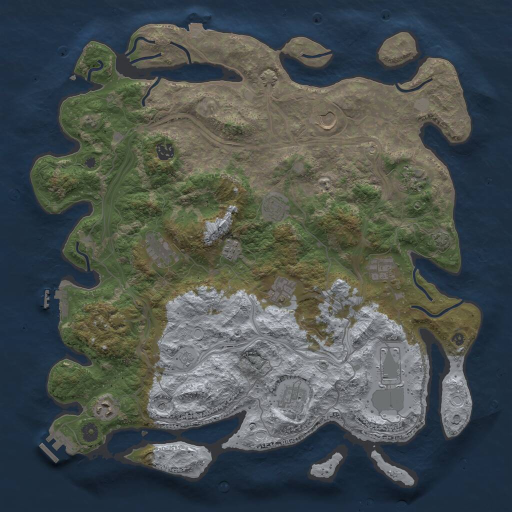 Rust Map: Procedural Map, Size: 4250, Seed: 1323157914, 17 Monuments