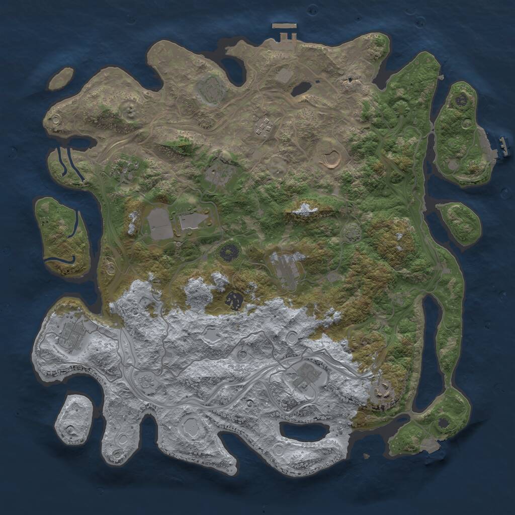 Rust Map: Procedural Map, Size: 4250, Seed: 914902543, 17 Monuments