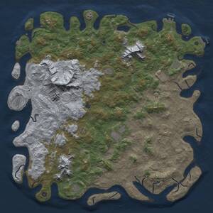 Thumbnail Rust Map: Procedural Map, Size: 6000, Seed: 569909164, 17 Monuments