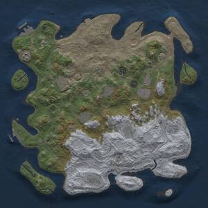 Thumbnail Rust Map: Procedural Map, Size: 4250, Seed: 1237370426, 17 Monuments