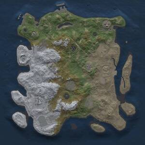 Thumbnail Rust Map: Procedural Map, Size: 3600, Seed: 1614944338, 15 Monuments