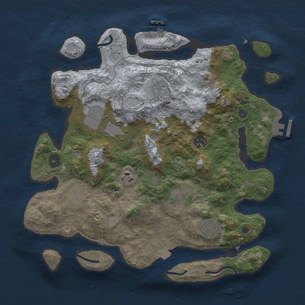 Rust Map: Procedural Map, Size: 3500, Seed: 136095173, 13 Monuments