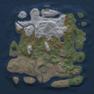 Thumbnail Rust Map: Procedural Map, Size: 3500, Seed: 136095173, 12 Monuments