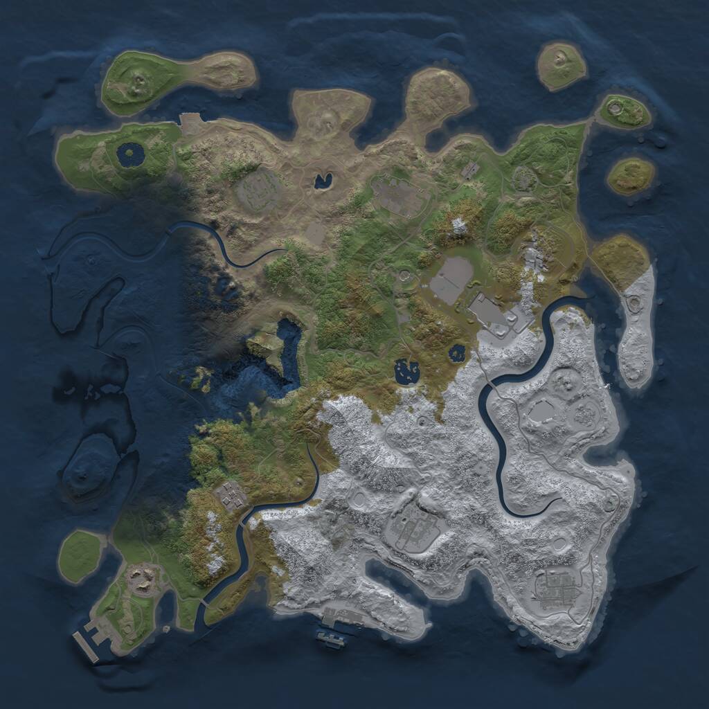 Rust Map: Procedural Map, Size: 4000, Seed: 1294276679, 15 Monuments