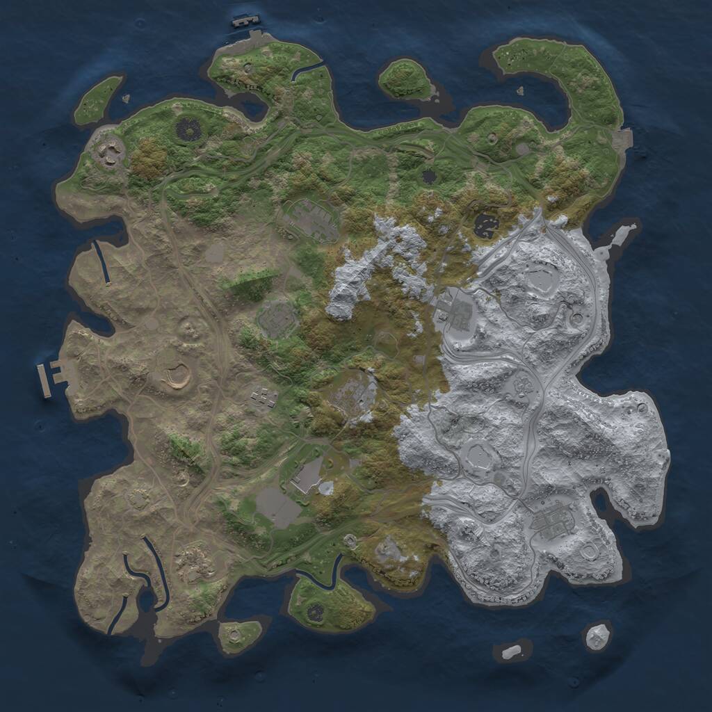 Rust Map: Procedural Map, Size: 4250, Seed: 671668, 17 Monuments